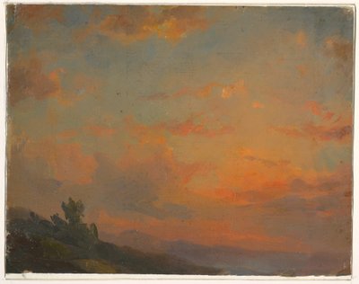 Estudio de nubes, atardecer de Frederic Edwin Church